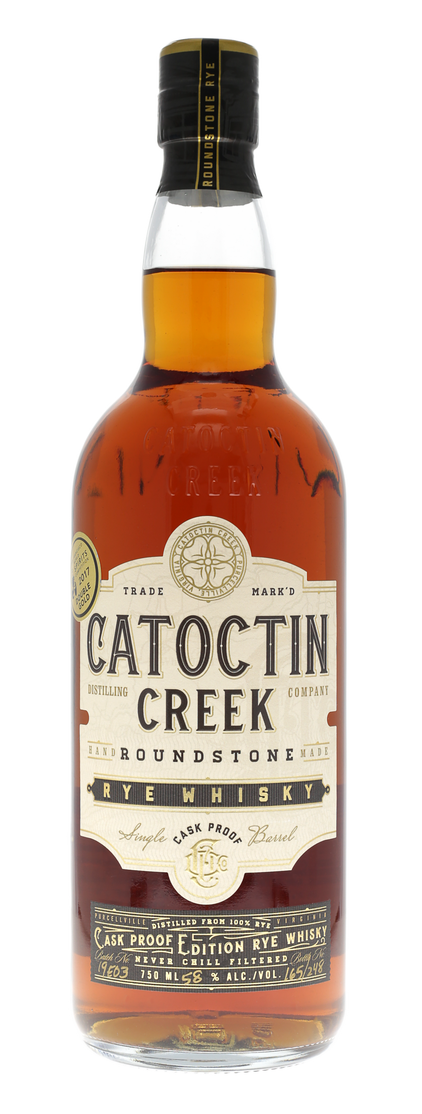 Catoctin Creek Roundstone Rye Cask Proof Whiskey