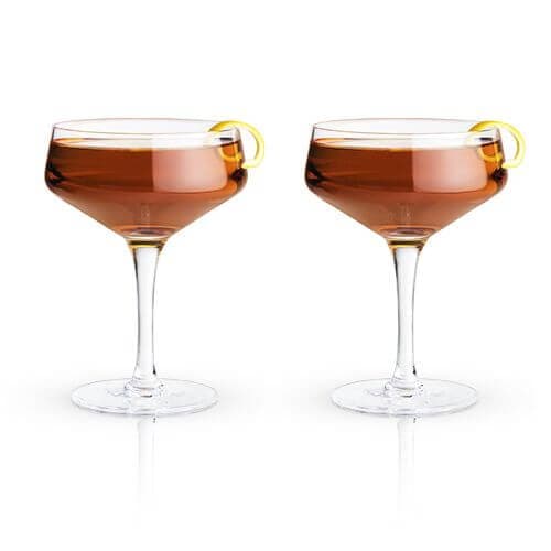 Angled Crystal Coupe Glasses