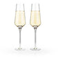 Angled Crystal Champagne Flutes