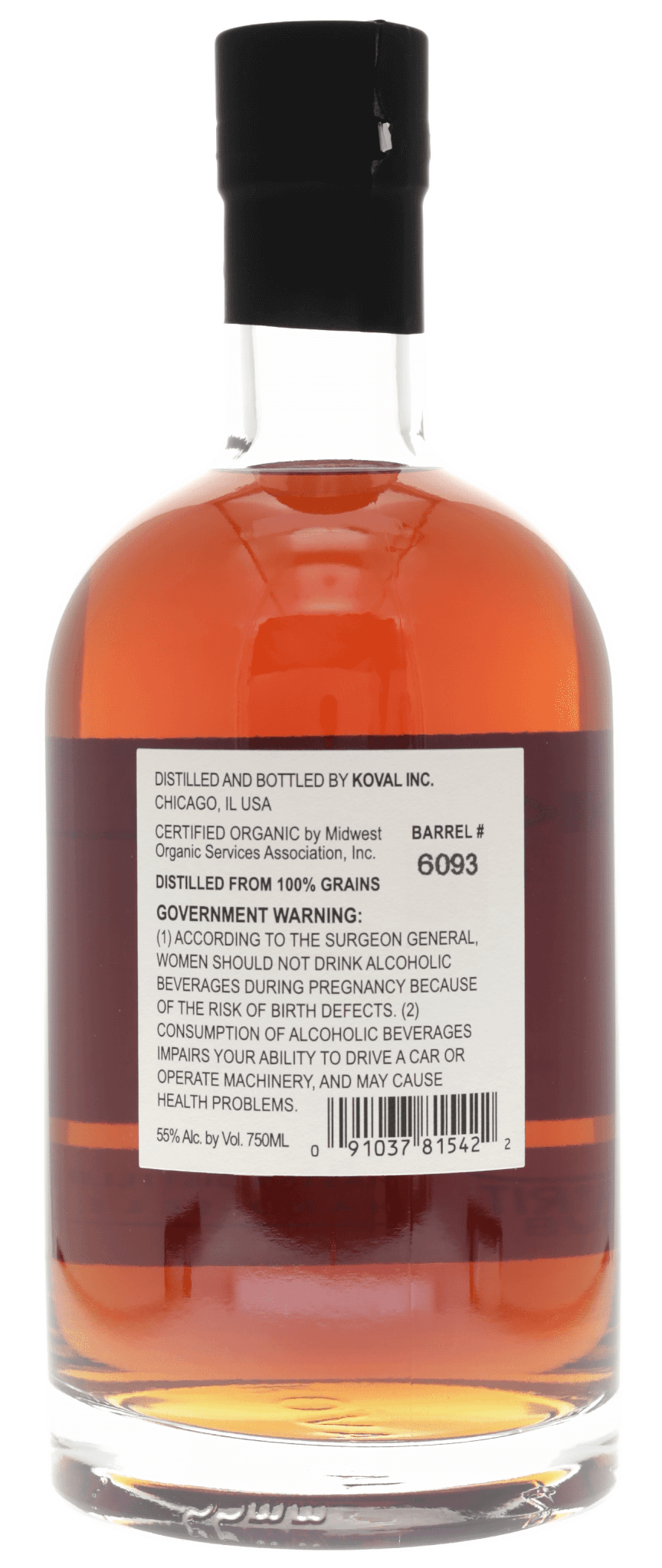 KOVAL Single Barrel Bourbon Whiskey Spirit Hub Barrel Select