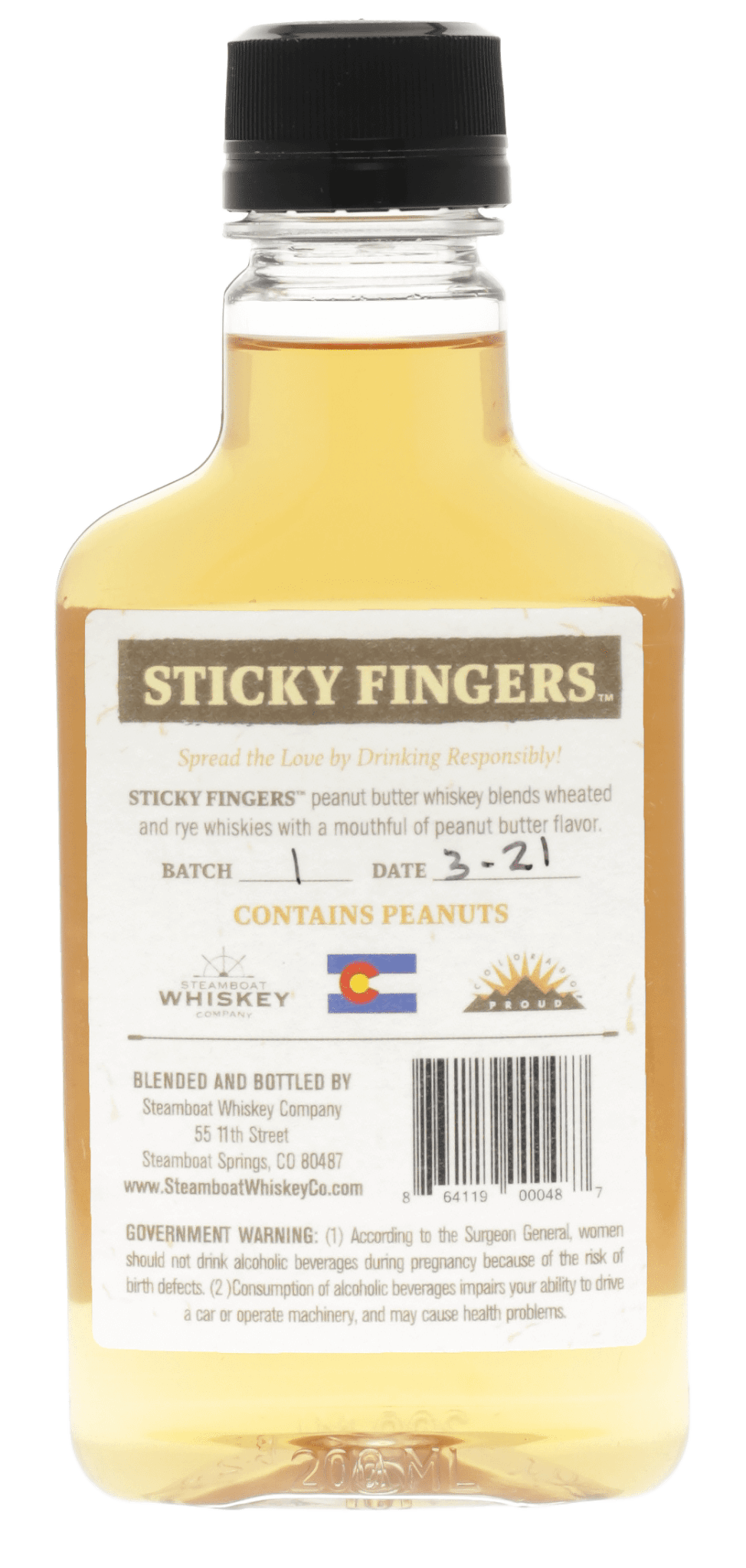 Steamboat Sticky Fingers Peanut Butter Whiskey