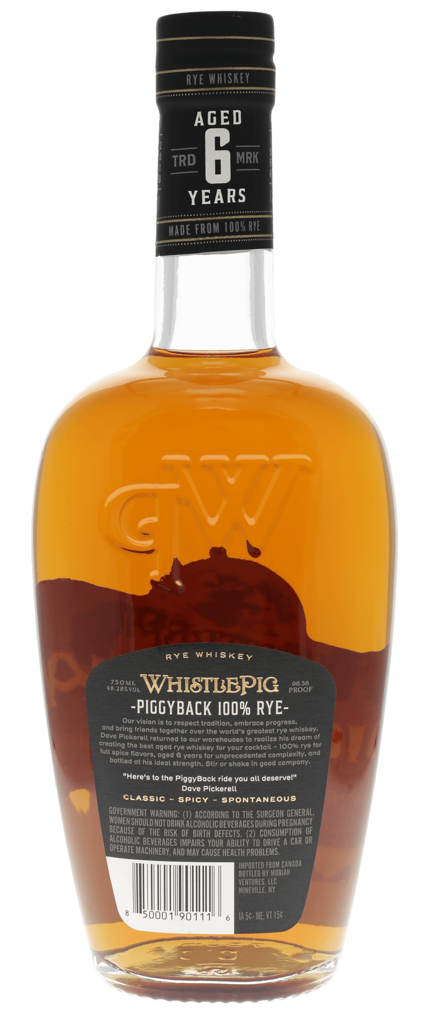 WhistlePig PiggyBack 6 Year Rye Whiskey