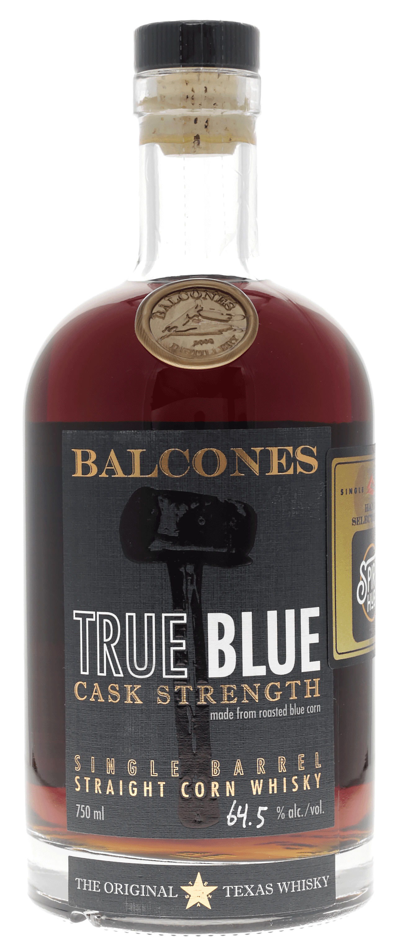 Balcones True Blue Corn Whisky Spirit Hub Single Barrel Select Cask Strength