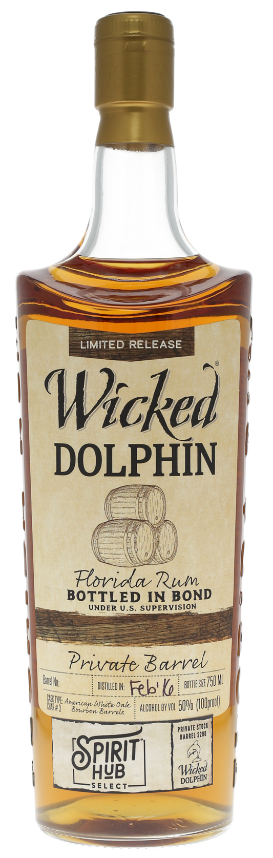 Spirit Hub Select 6 Year Aged Bottled In Bond Rum with Wicked Dolphin