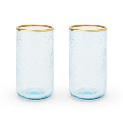 Aqua Bubble Glass Tumbler