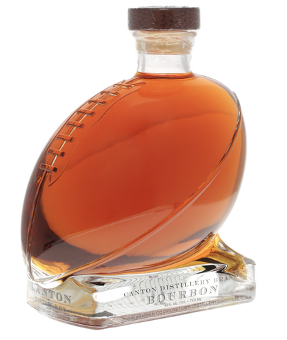 Canton Distillery Bourbon in a Football Decanter