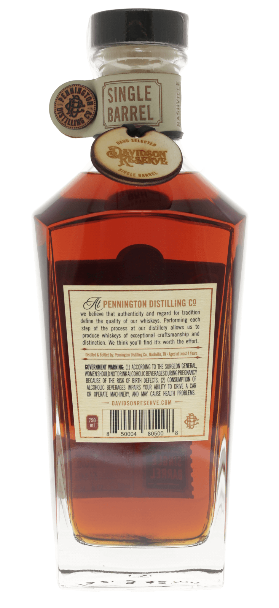 Spirit Hub Select Single Barrel Davidson Reserve Tennessee Straight Bourbon