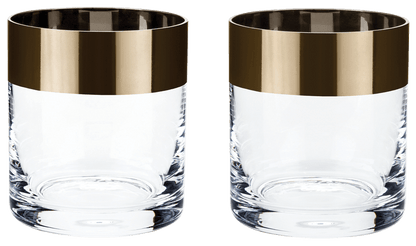 Bronze Rim Crystal Tumblers