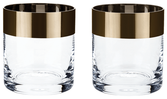 Bronze Rim Crystal Tumblers