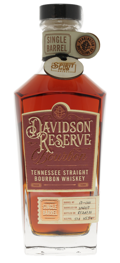 Spirit Hub Select Single Barrel Davidson Reserve Tennessee Straight Bourbon