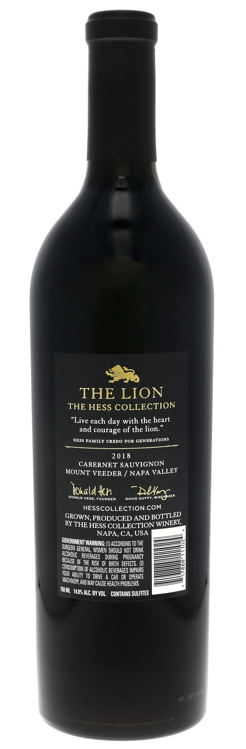 Hess Collection The Lion Cabernet Napa 2018