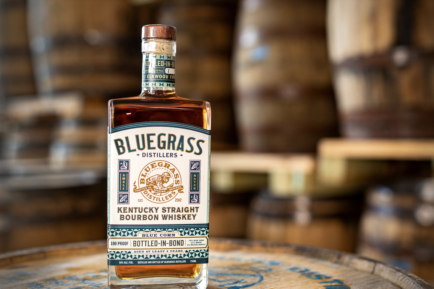 Bluegrass Kentucky Blue Corn Bottled in Bond Bourbon Whiskey