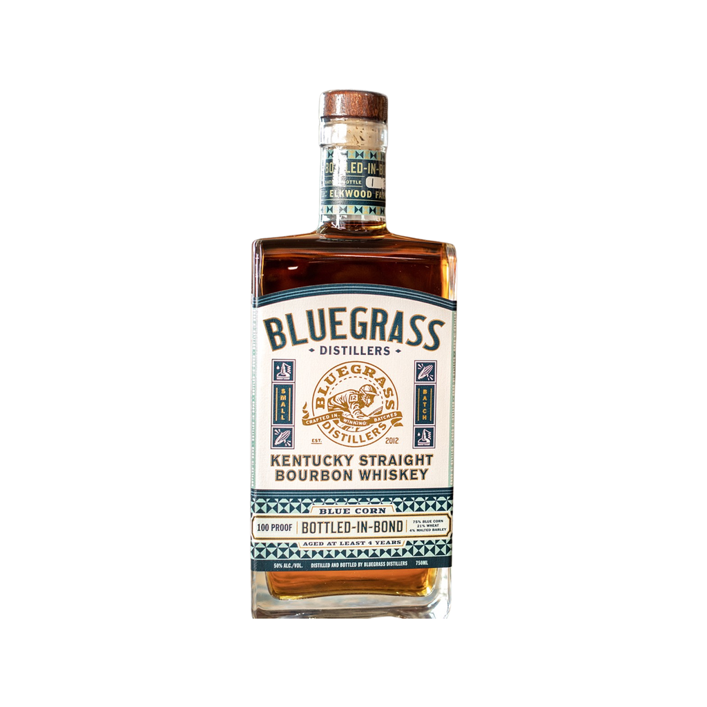 Bluegrass Kentucky Blue Corn Bottled in Bond Bourbon Whiskey