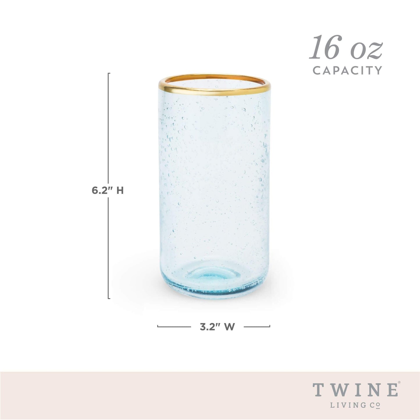 Aqua Bubble Glass Tumbler