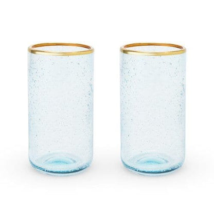 Aqua Bubble Glass Tumbler