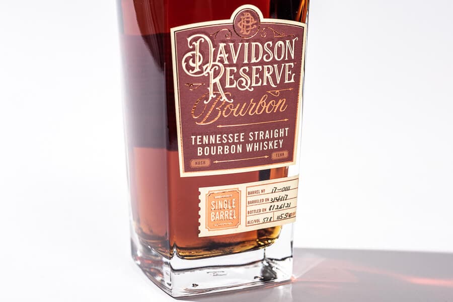 Spirit Hub Select Single Barrel Davidson Reserve Tennessee Straight Bourbon