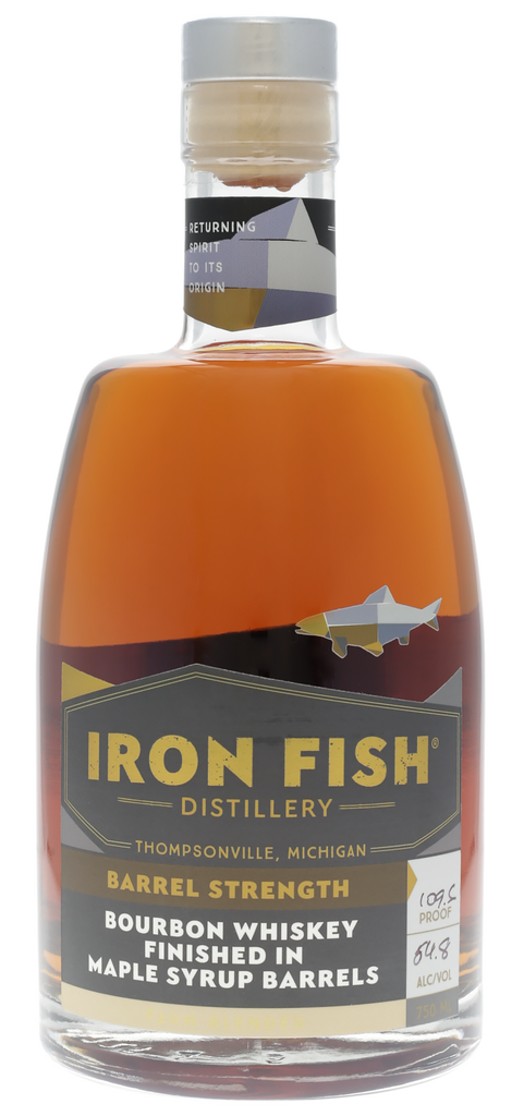 Iron Fish Barrel Strength Bourbon Whiskey Finished In Maple Syrup Barrels