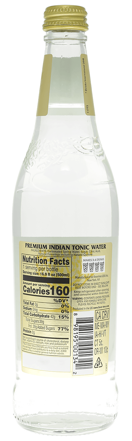Premium Indian Tonic Water, Ingredients & Info