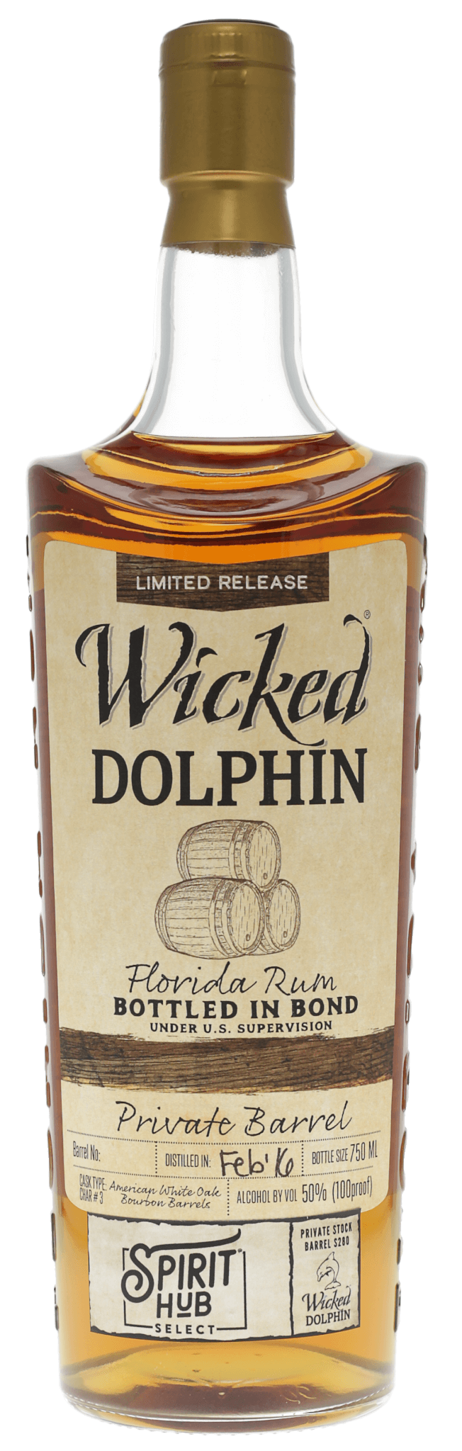 Spirit Hub Select 6 Year Aged Bottled In Bond Rum with Wicked Dolphin